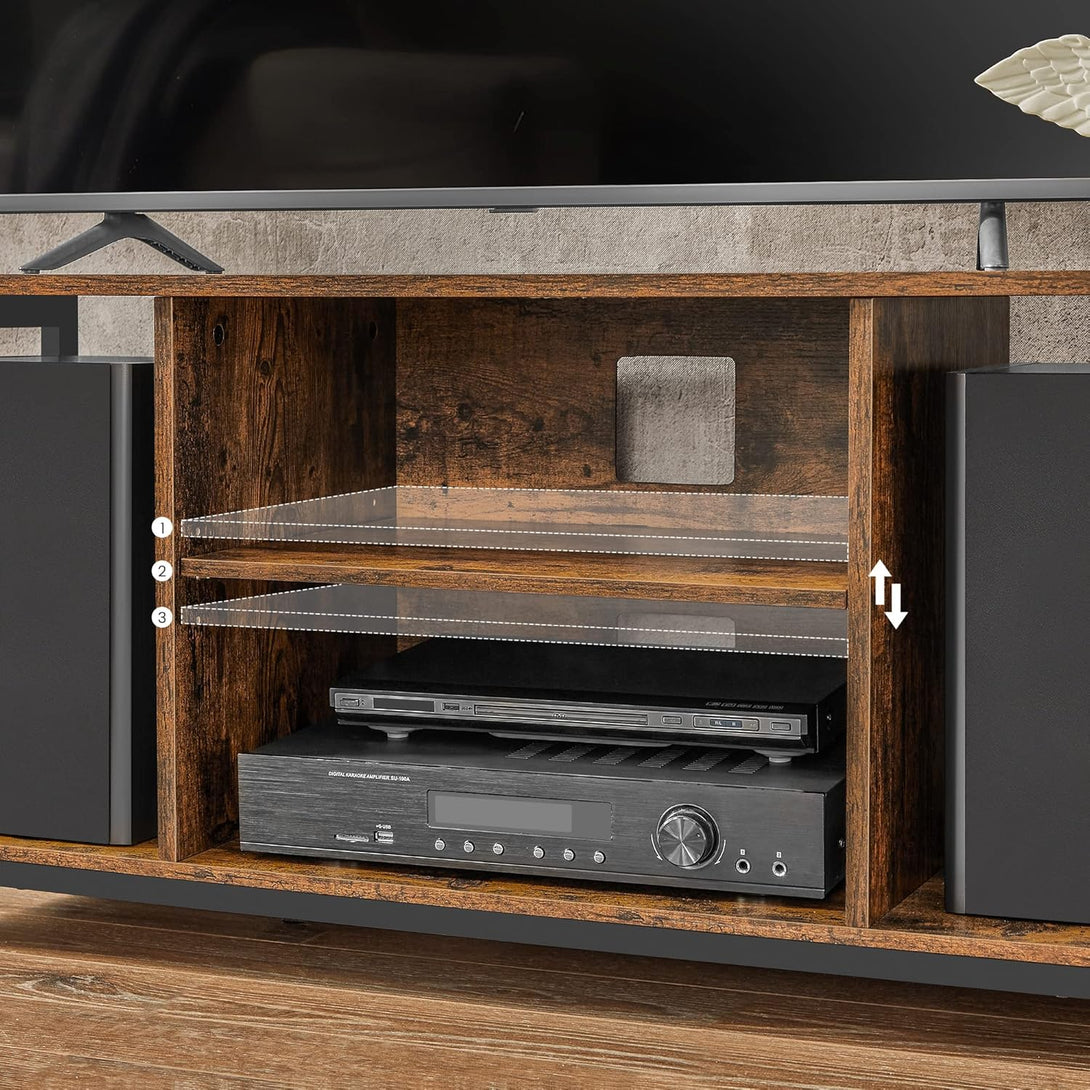 VASAGLE TV-állvány 60 hüvelykes TV-ig, rusztikus barna és fekete színben-VASBÚTOR