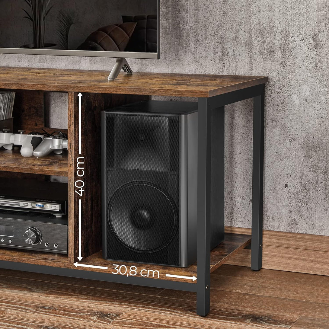 VASAGLE TV-állvány 60 hüvelykes TV-ig, rusztikus barna és fekete színben-VASBÚTOR