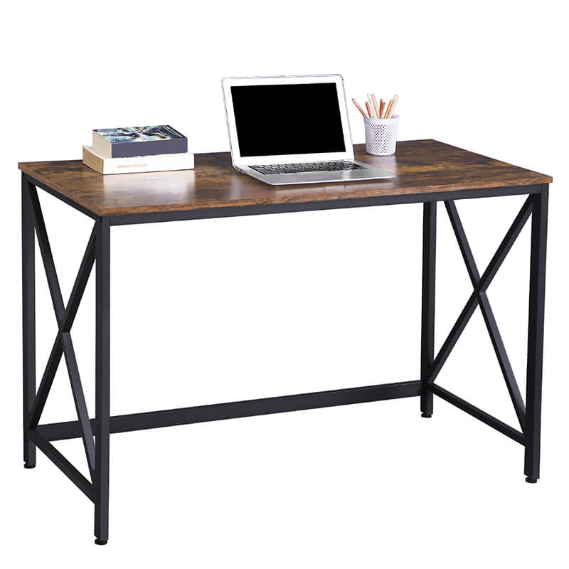 VASAGLE számítógépes íróasztal 115 x 60 x 76 cm, Rusztikus barna-fekete-VASBÚTOR