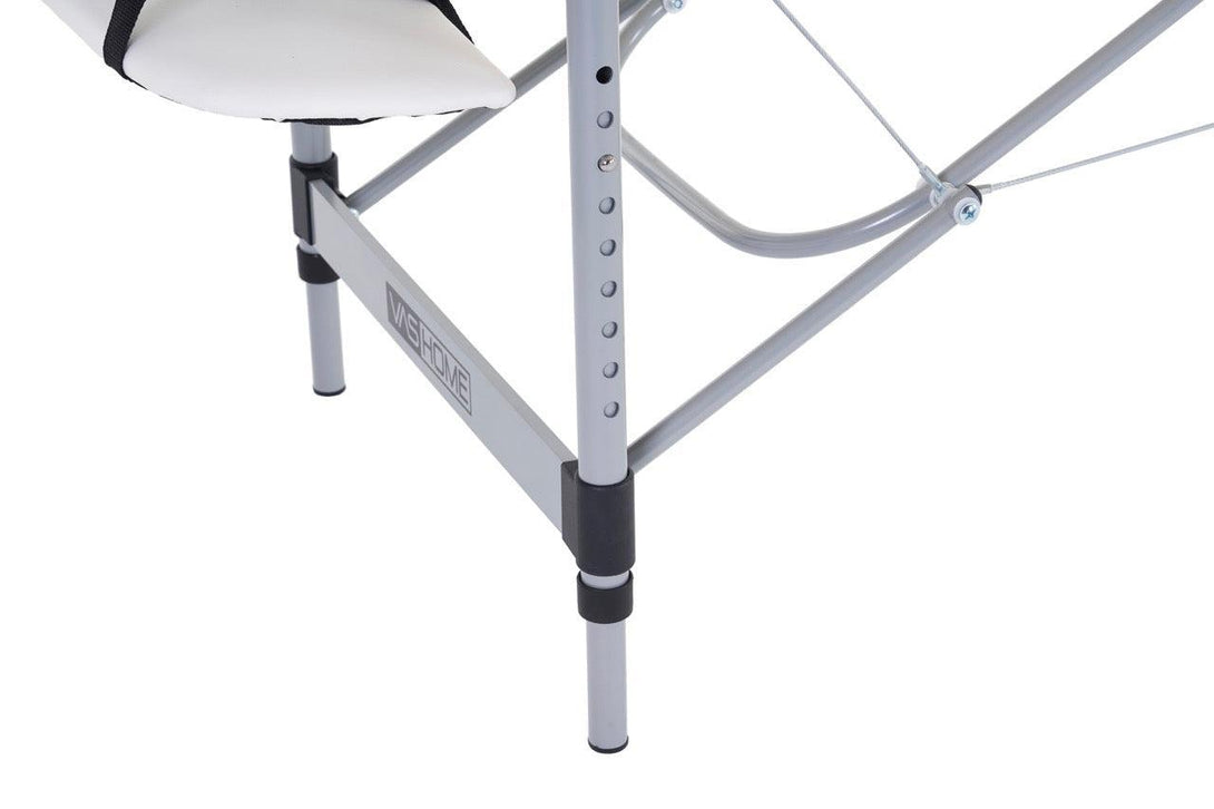 VASHOME Masszázságy, összecsukható és hordozható, Alumínium vázas, Fehér-VASBÚTOR