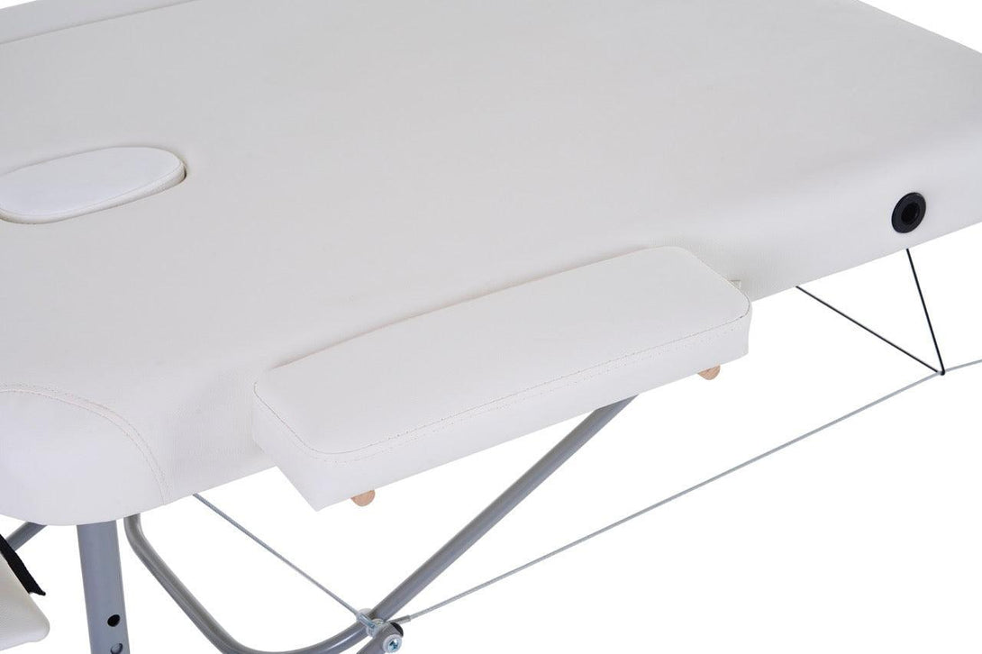 VASHOME Masszázságy, összecsukható és hordozható, Alumínium vázas, Fehér-VASBÚTOR