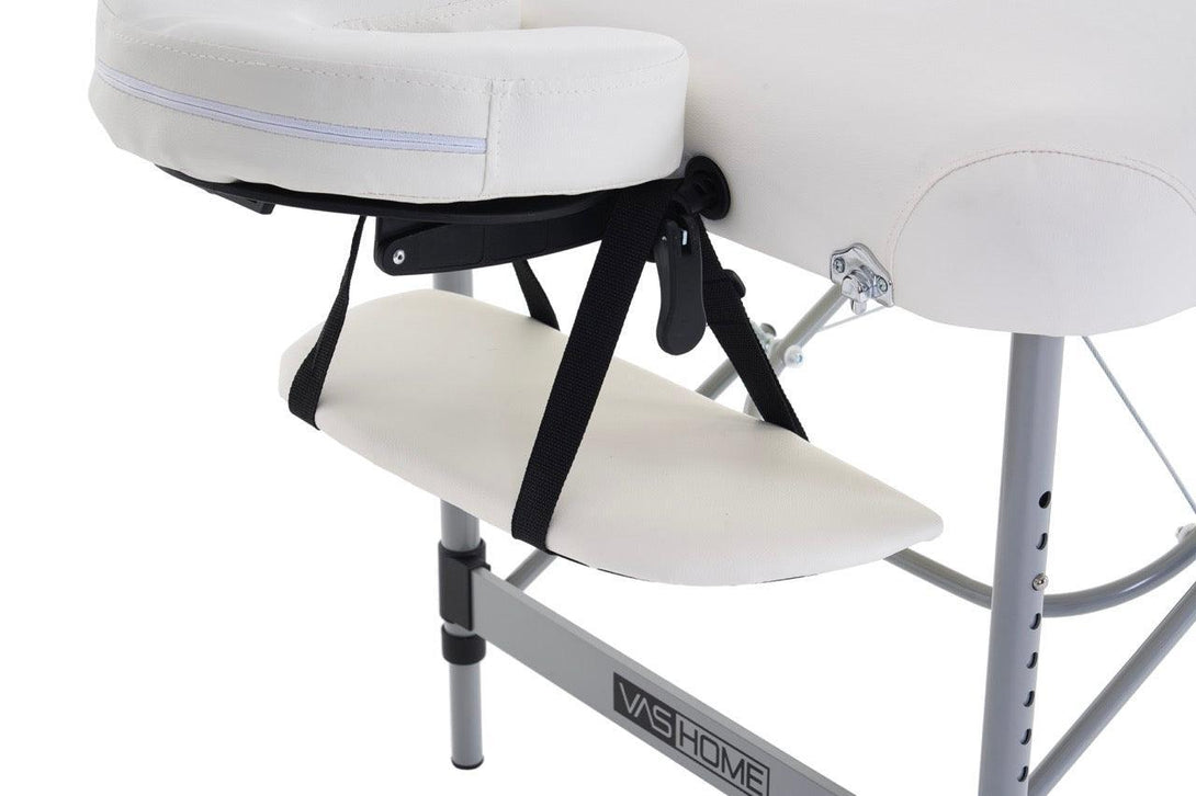 VASHOME Masszázságy, összecsukható és hordozható, Alumínium vázas, Fehér-VASBÚTOR