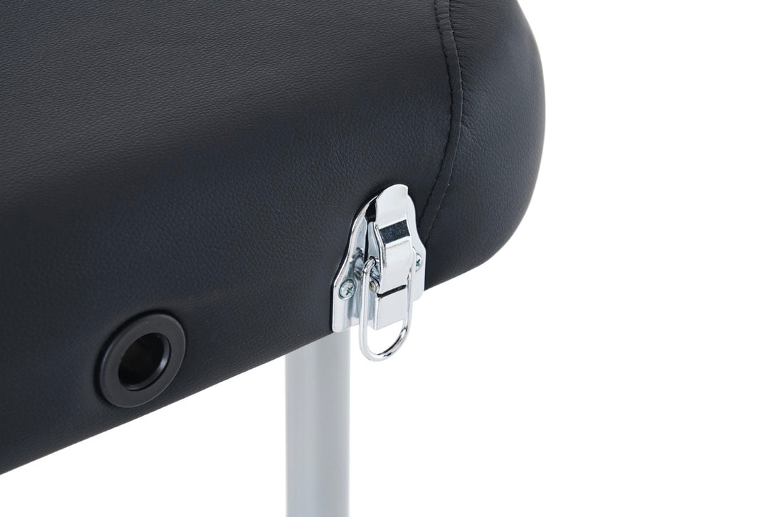 VASHOME Masszázságy, összecsukható és hordozható, Alumínium vázas, Fekete-VASBÚTOR