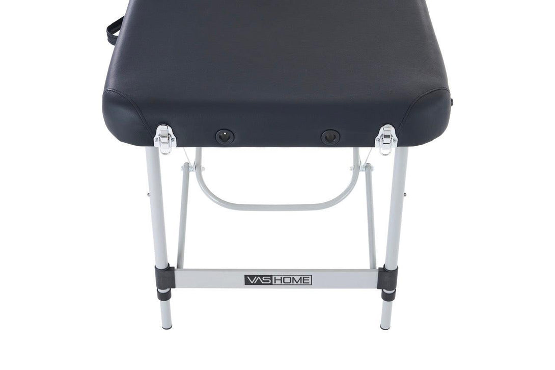 VASHOME Masszázságy, összecsukható és hordozható, Alumínium vázas, Fekete-VASBÚTOR