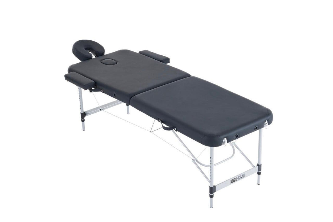 VASHOME Masszázságy, összecsukható és hordozható, Alumínium vázas, Fekete-VASBÚTOR