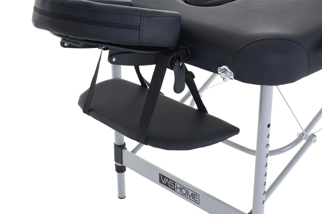 VASHOME Masszázságy, összecsukható és hordozható, Alumínium vázas, Fekete-VASBÚTOR