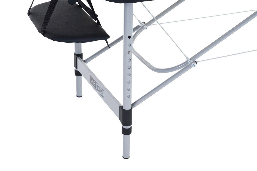 VASHOME Masszázságy, összecsukható és hordozható, Alumínium vázas, Fekete-VASBÚTOR