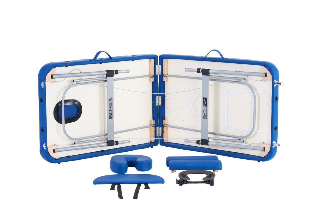 VASHOME Masszázságy, összecsukható és hordozható, Alumínium vázas, Kék-VASBÚTOR