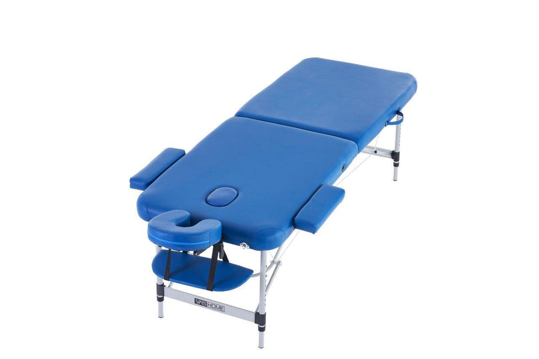VASHOME Masszázságy, összecsukható és hordozható, Alumínium vázas, Kék-VASBÚTOR