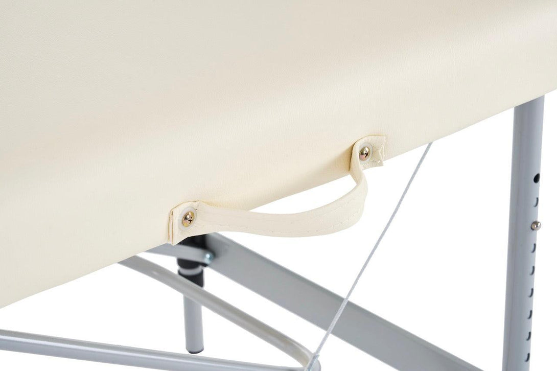 VASHOME Masszázságy, összecsukható és hordozható, Alumínium vázas, Krém Fehér-VASBÚTOR
