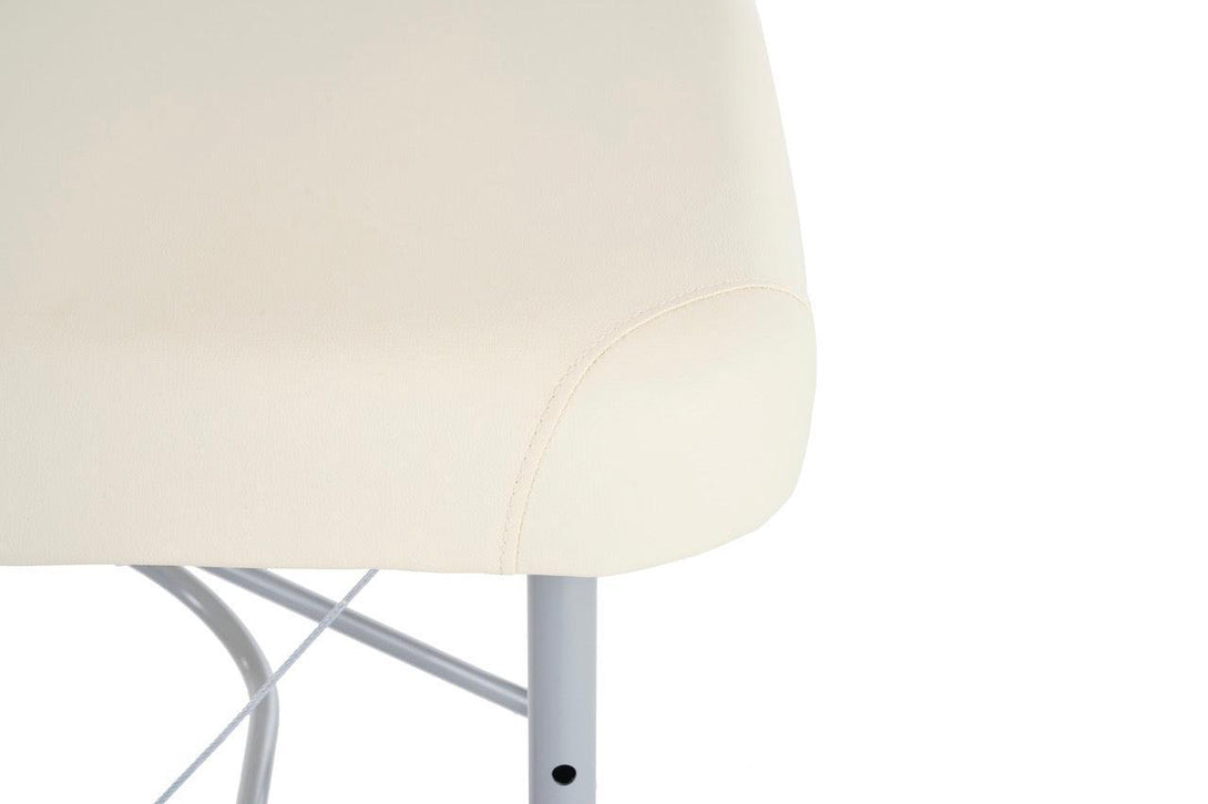 VASHOME Masszázságy, összecsukható és hordozható, Alumínium vázas, Krém Fehér-VASBÚTOR