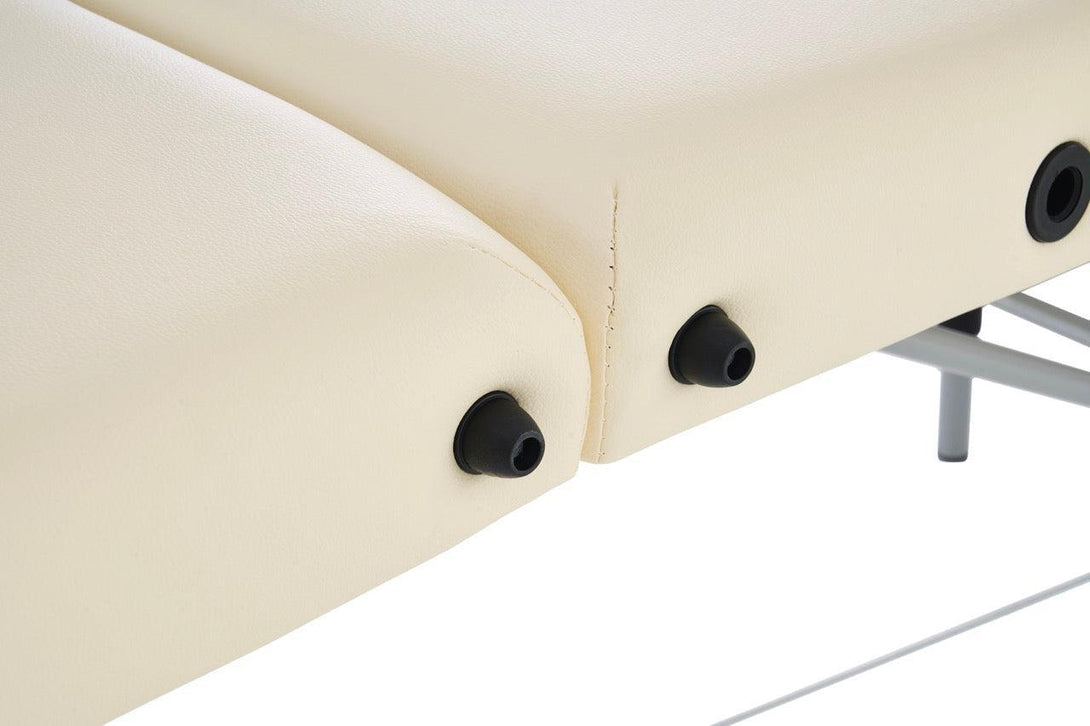 VASHOME Masszázságy, összecsukható és hordozható, Alumínium vázas, Krém Fehér-VASBÚTOR