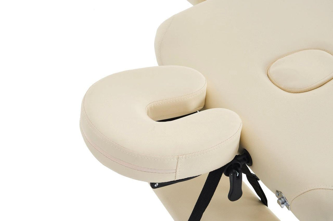 VASHOME Masszázságy, összecsukható és hordozható, Alumínium vázas, Krém Fehér-VASBÚTOR