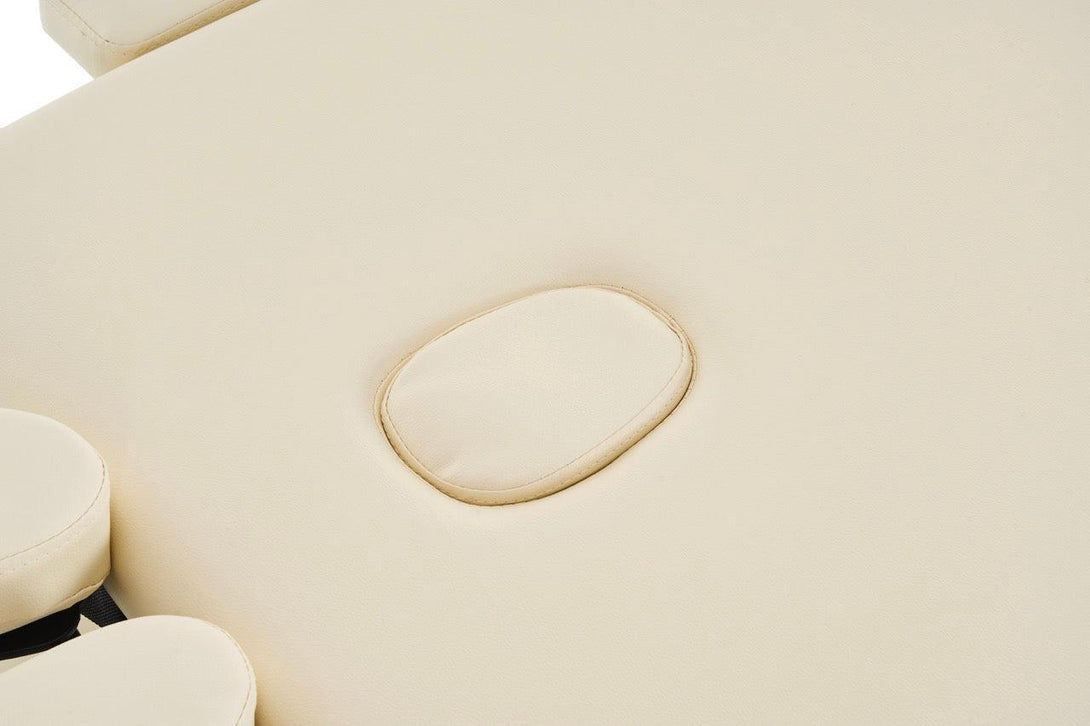 VASHOME Masszázságy, összecsukható és hordozható, Alumínium vázas, Krém Fehér-VASBÚTOR