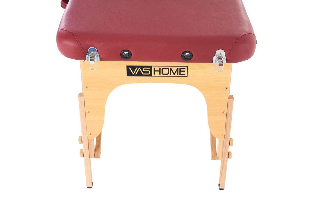 VASHOME Masszázságy, összecsukható és hordozható, Favázas, Bordó szín-VASBÚTOR