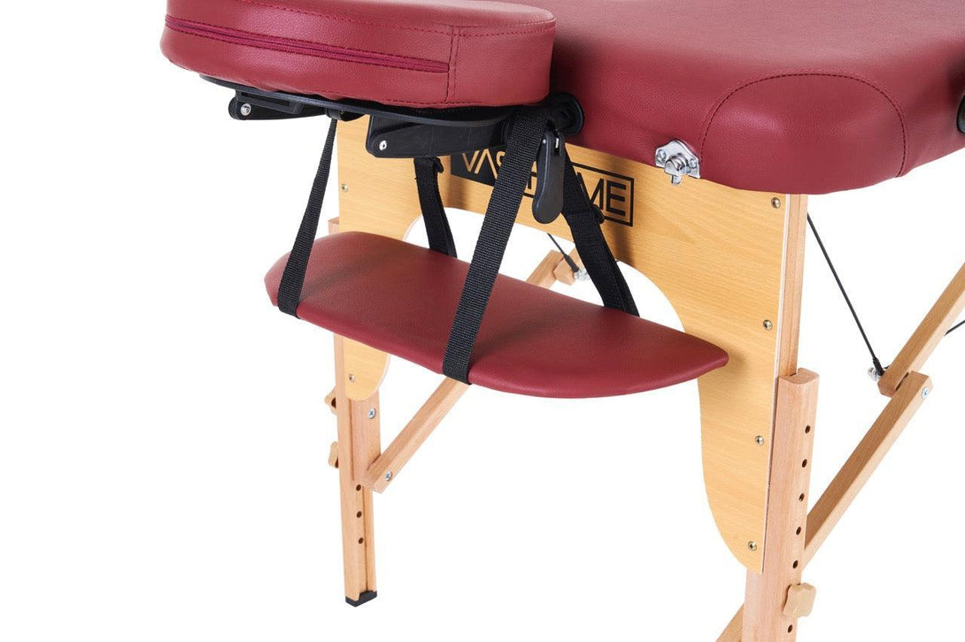 VASHOME Masszázságy, összecsukható és hordozható, Favázas, Bordó szín-VASBÚTOR