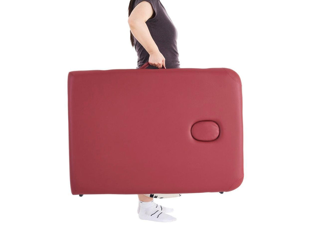 VASHOME Masszázságy, összecsukható és hordozható, Favázas, Bordó szín-VASBÚTOR