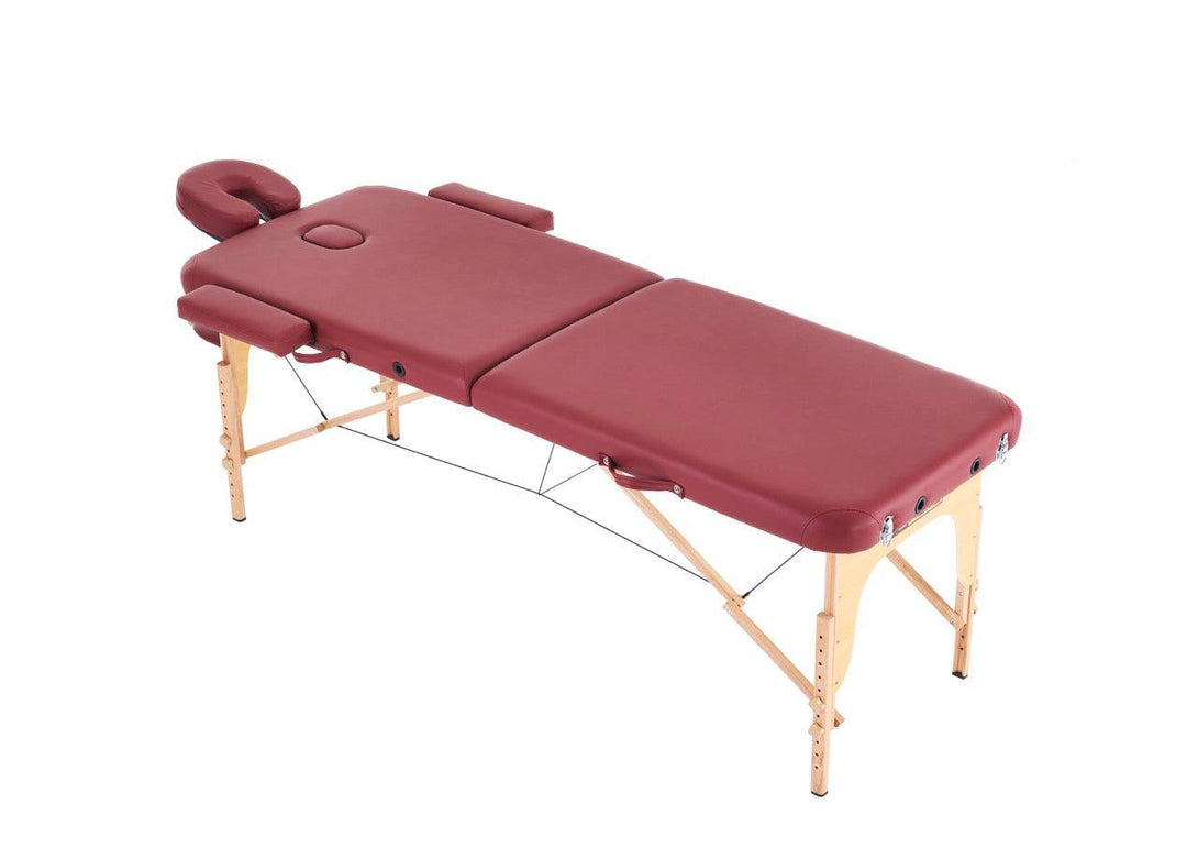 VASHOME Masszázságy, összecsukható és hordozható, Favázas, Bordó szín-VASBÚTOR