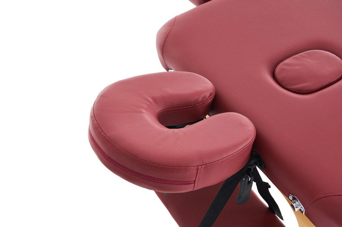 VASHOME Masszázságy, összecsukható és hordozható, Favázas, Bordó szín-VASBÚTOR