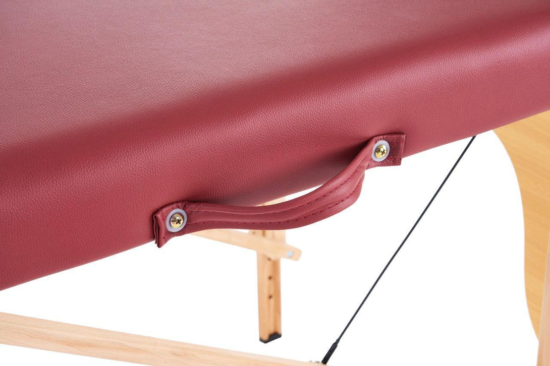 VASHOME Masszázságy, összecsukható és hordozható, Favázas, Bordó szín-VASBÚTOR