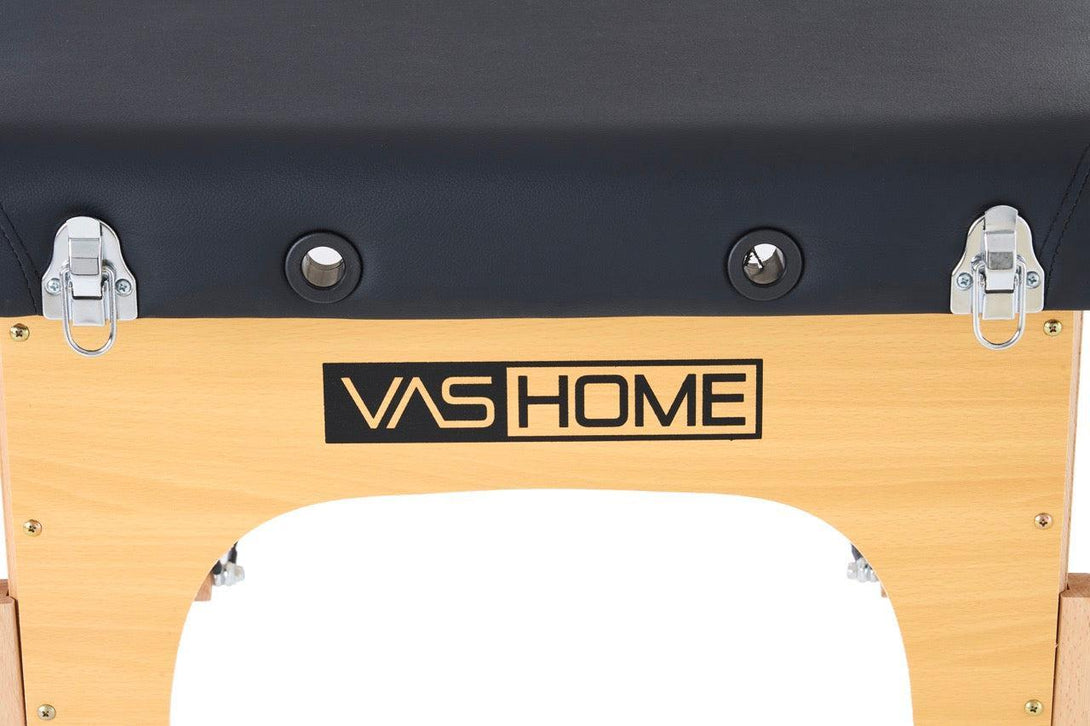 VASHOME Masszázságy, összecsukható és hordozható, Favázas, Fekete-VASBÚTOR