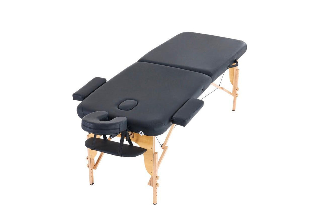 VASHOME Masszázságy, összecsukható és hordozható, Favázas, Fekete-VASBÚTOR