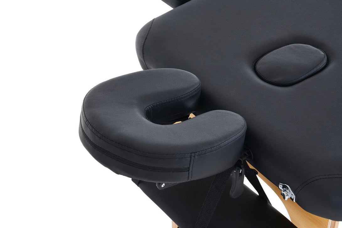 VASHOME Masszázságy, összecsukható és hordozható, Favázas, Fekete-VASBÚTOR