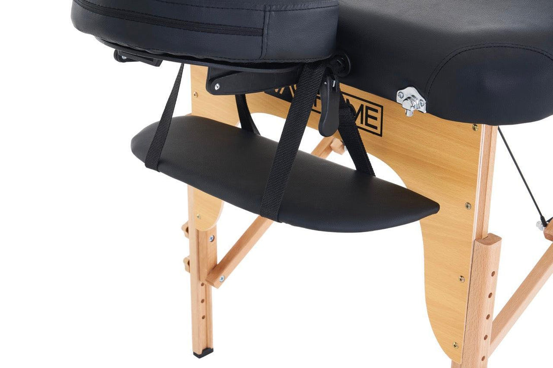 VASHOME Masszázságy, összecsukható és hordozható, Favázas, Fekete-VASBÚTOR