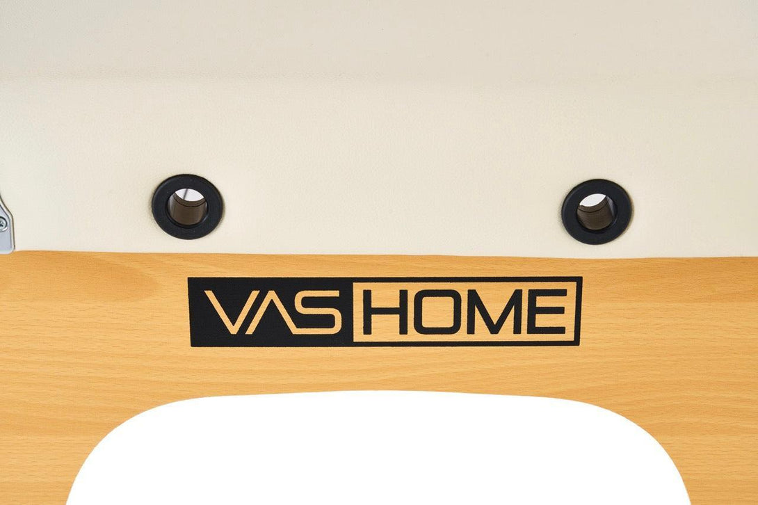 VASHOME Masszázságy, összecsukható és hordozható, Favázas, Világos krémszínű-VASBÚTOR