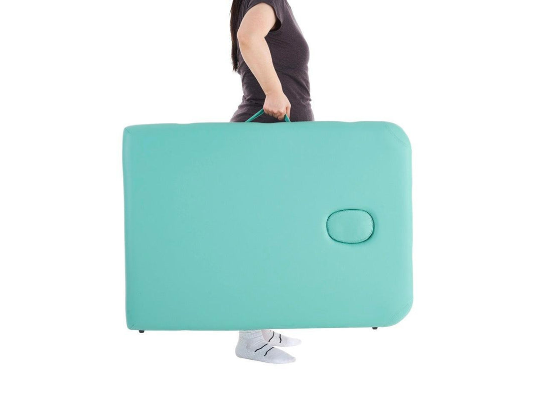 VASHOME Masszázságy, összecsukható és hordozható, Favázas, Zöld-VASBÚTOR