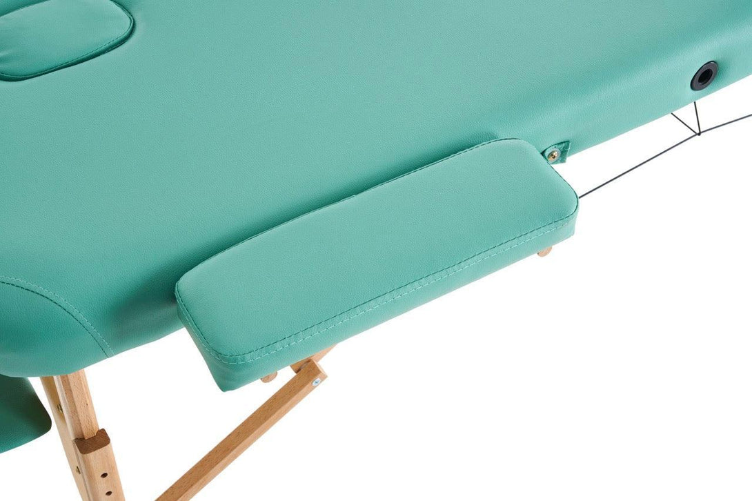 VASHOME Masszázságy, összecsukható és hordozható, Favázas, Zöld-VASBÚTOR