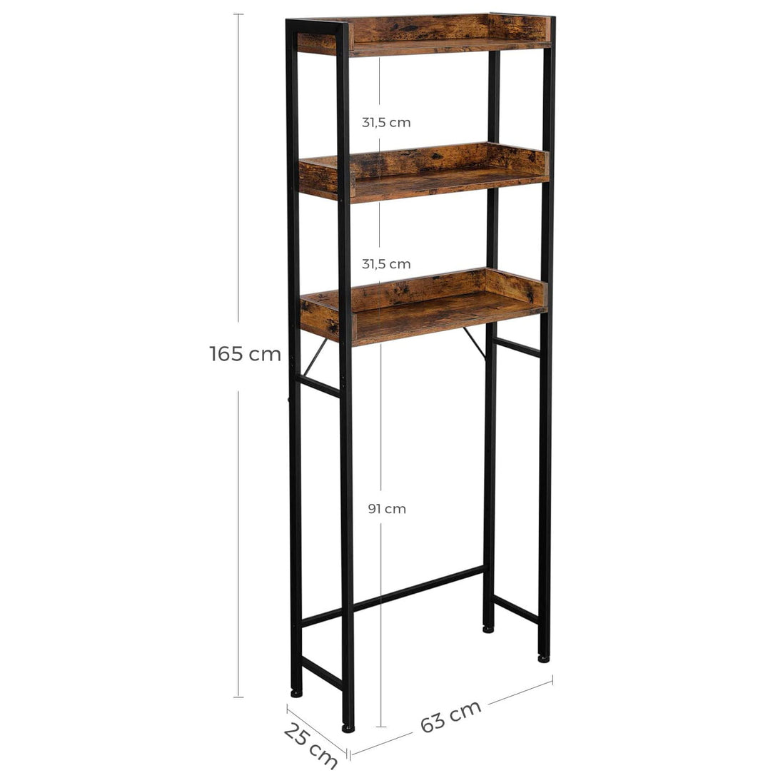 WC feletti tárolóállvány, mosógép polc 63 x 165 x 25 cm-VASBÚTOR