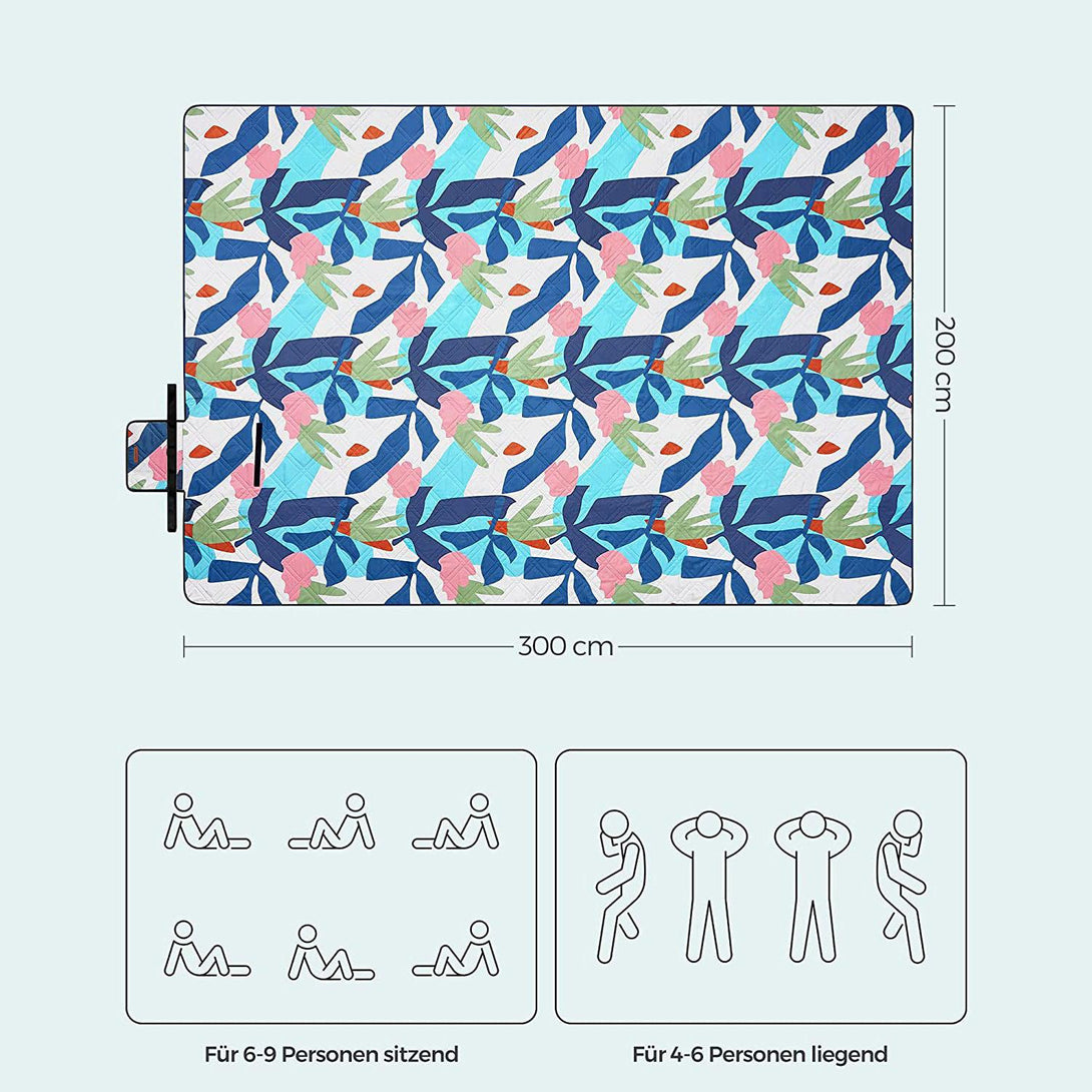 XXL piknik takaró, strand szőnyeg 300 x 200 cm színes levelek-VASBÚTOR