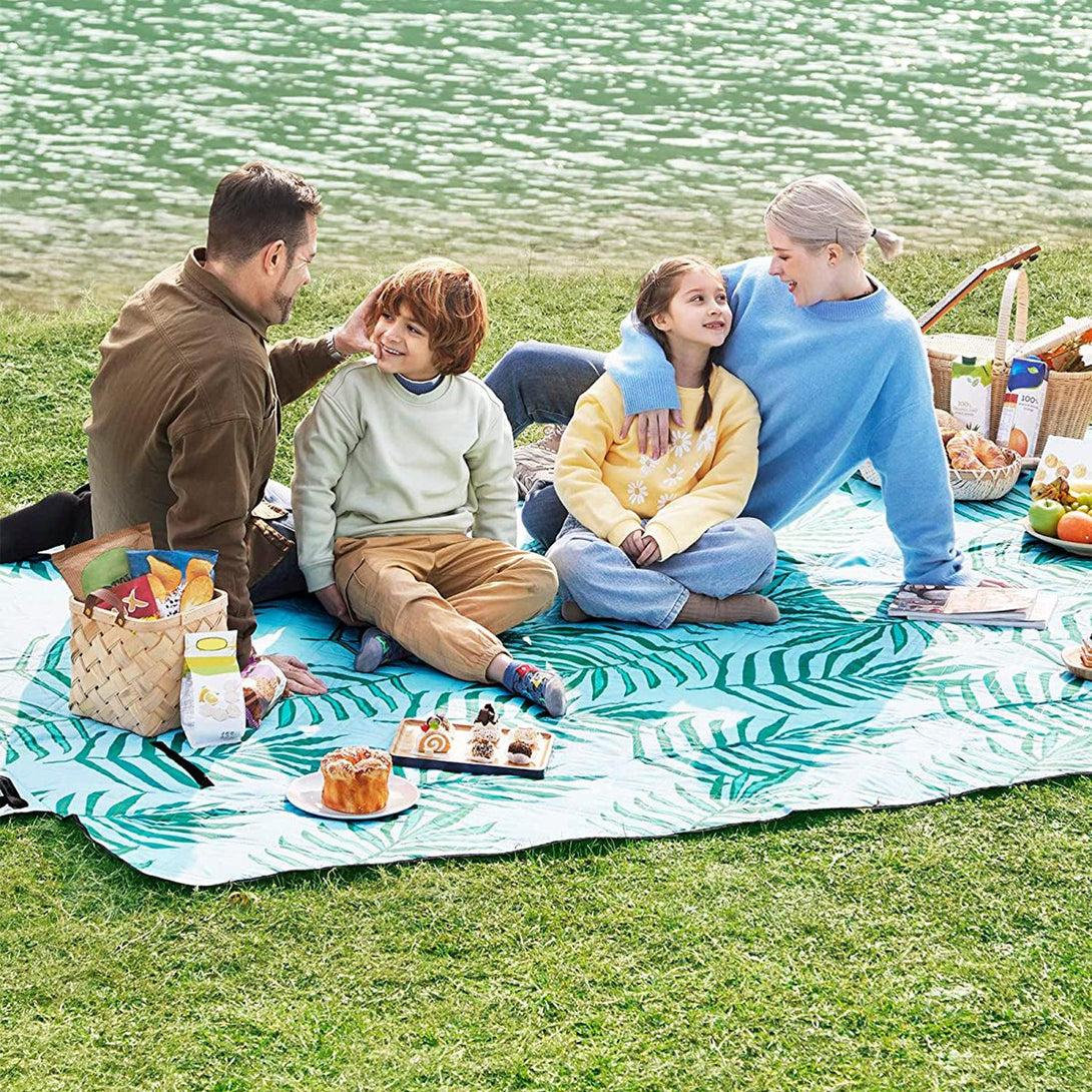 XXL vízálló Pikniktakaró, strand szőnyeg300 x 200 cm, trópusi mintával-VASBÚTOR