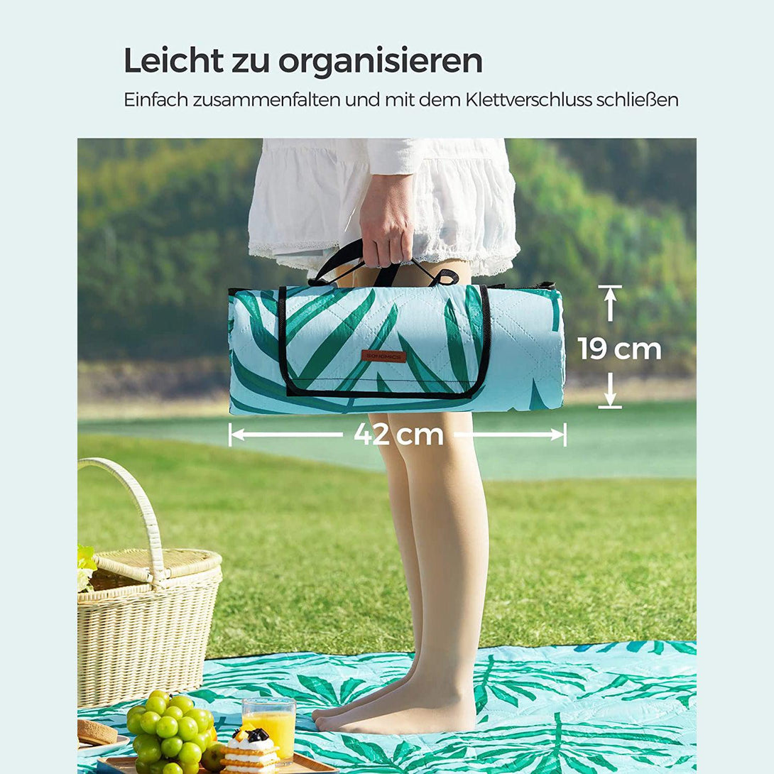 XXL vízálló Pikniktakaró, strand szőnyeg300 x 200 cm, trópusi mintával-VASBÚTOR