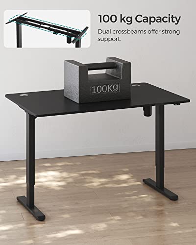 elektromosan állítható magasságú íróasztal, 70 x 140 x (73-114) cm, fekete-VASBÚTOR