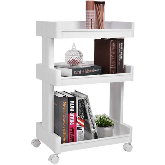 gurulós tárolókocsi, 45 x 32 x 70 cm, fehér-VASBÚTOR