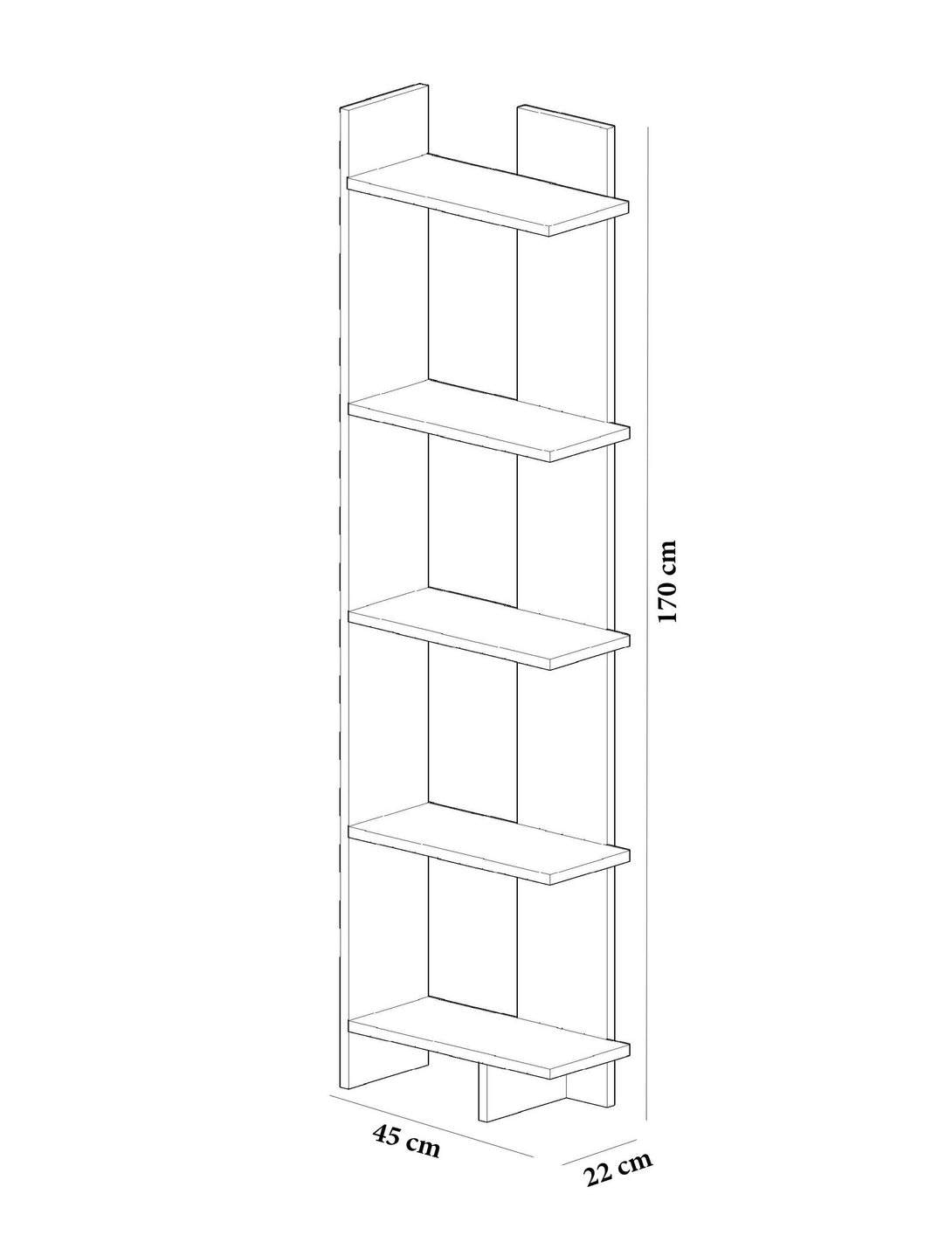 könyvespolc Als - Teak, White-VASBÚTOR
