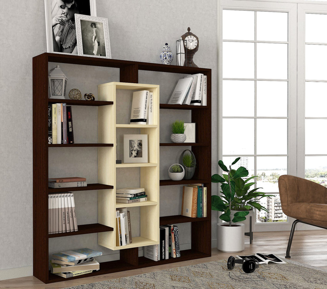 könyvespolc Ample - Birch, Wenge-VASBÚTOR