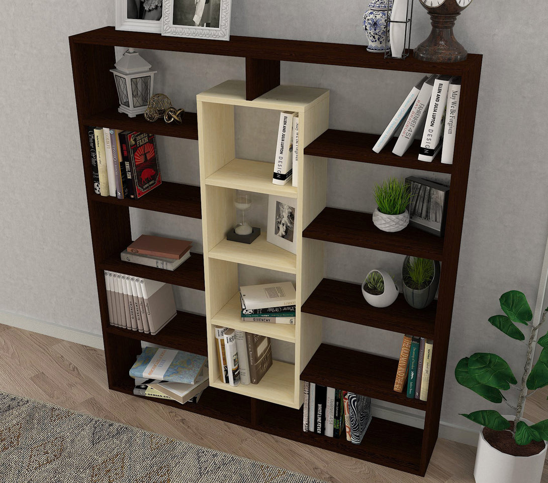 könyvespolc Ample - Birch, Wenge-VASBÚTOR