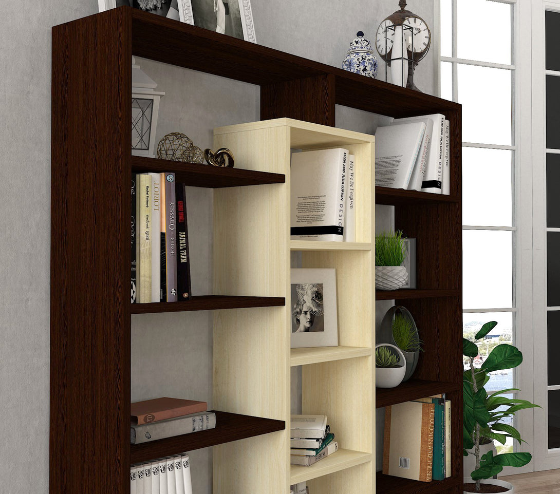 könyvespolc Ample - Birch, Wenge-VASBÚTOR