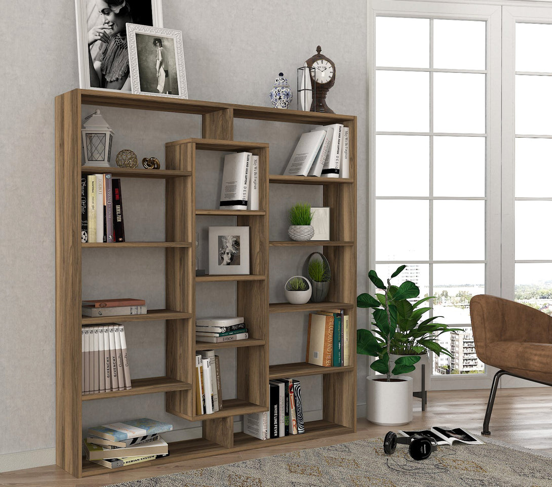 könyvespolc Ample - Walnut-VASBÚTOR