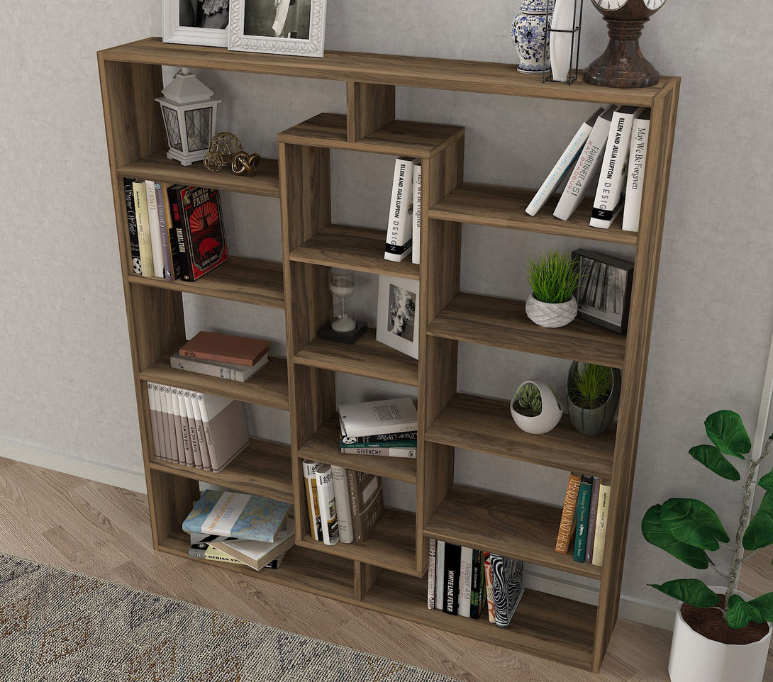 könyvespolc Ample - Walnut-VASBÚTOR