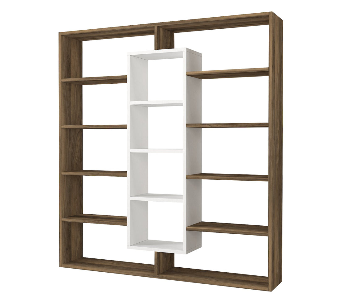 könyvespolc Ample - Walnut, White-VASBÚTOR