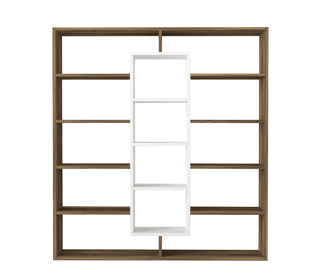 könyvespolc Ample - Walnut, White-VASBÚTOR