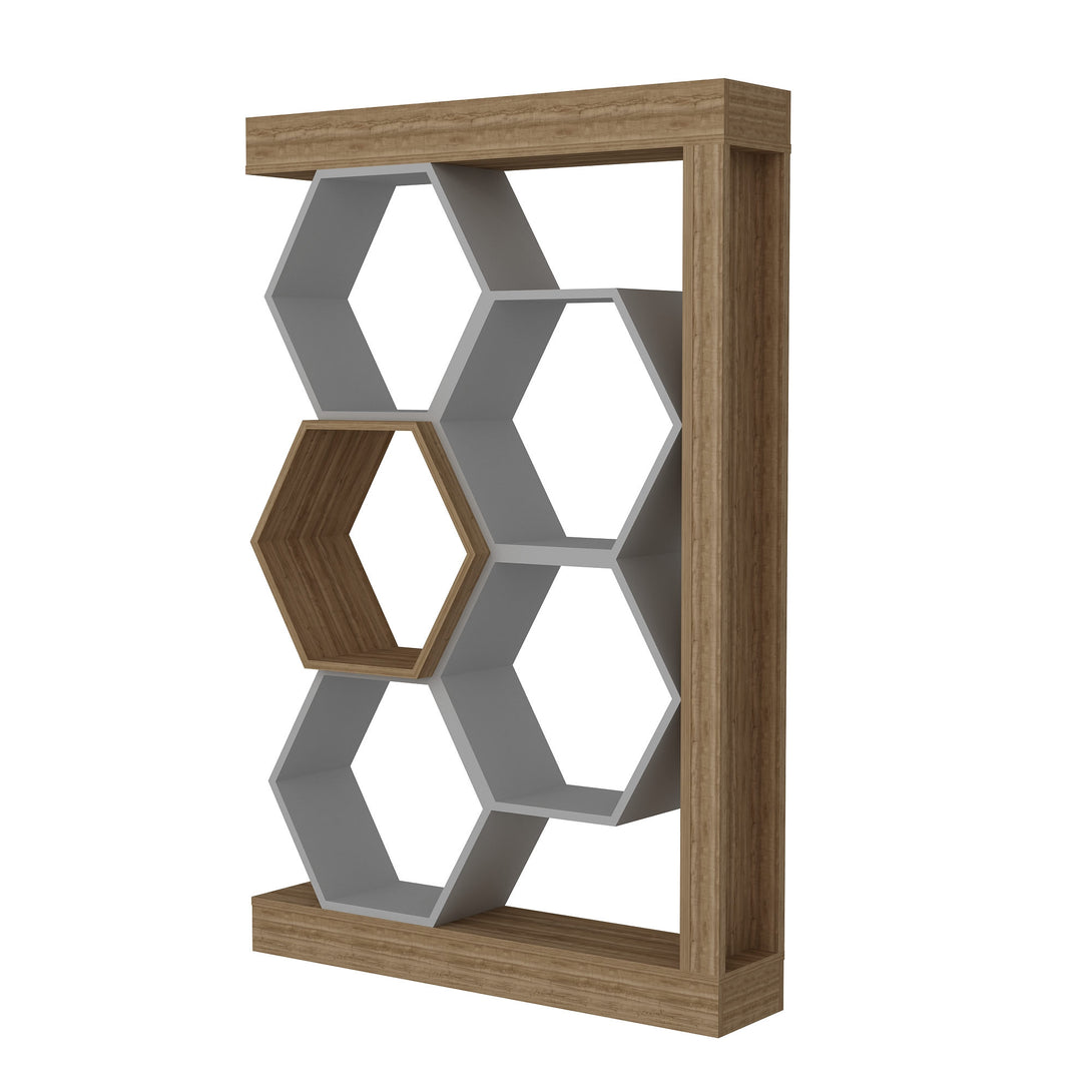 könyvespolc Artemis - Walnut, White-VASBÚTOR