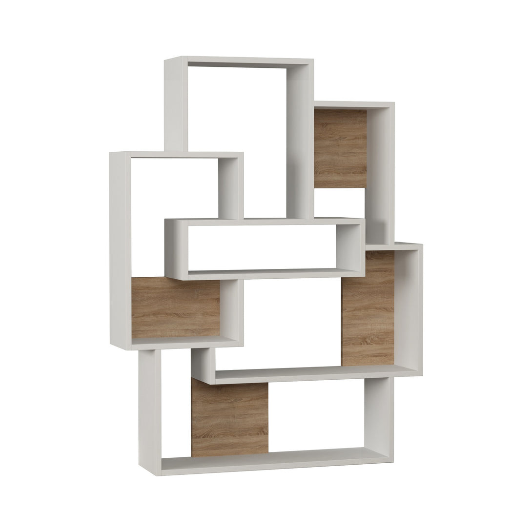 könyvespolc Barce - White, Oak-VASBÚTOR