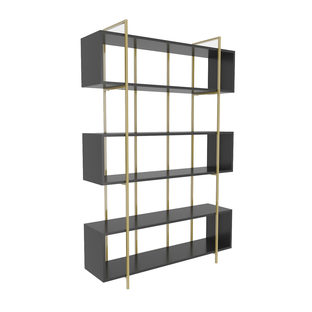 könyvespolc Bruti - Anthracite, Gold-VASBÚTOR