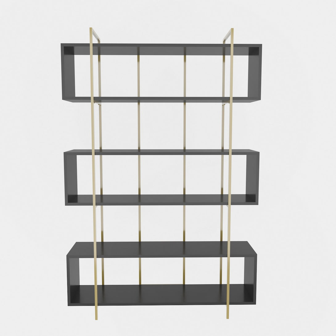 könyvespolc Bruti - Anthracite, Gold-VASBÚTOR