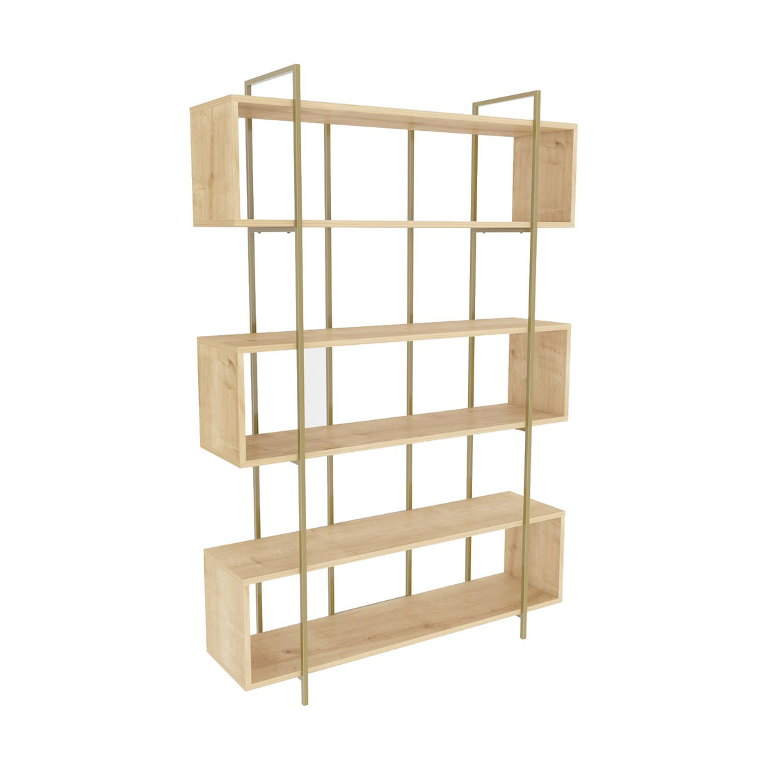 könyvespolc Bruti - Oak, Gold-VASBÚTOR